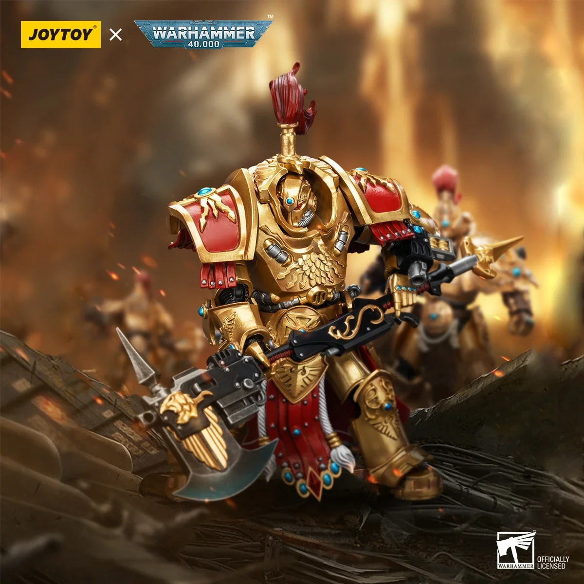 kf S6da6b8ebbcef4d6f914a9b0b99f64022N In Stock JOYTOY Warhammer 40k 1 18 Action Figures 14cm Adeptus Custodes Allarus Custodian with - Joytoy Figures